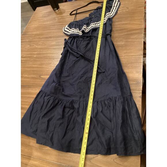 J. Crew Navy Blue One-Shoulder Midi Dress - Picture 4 of 10